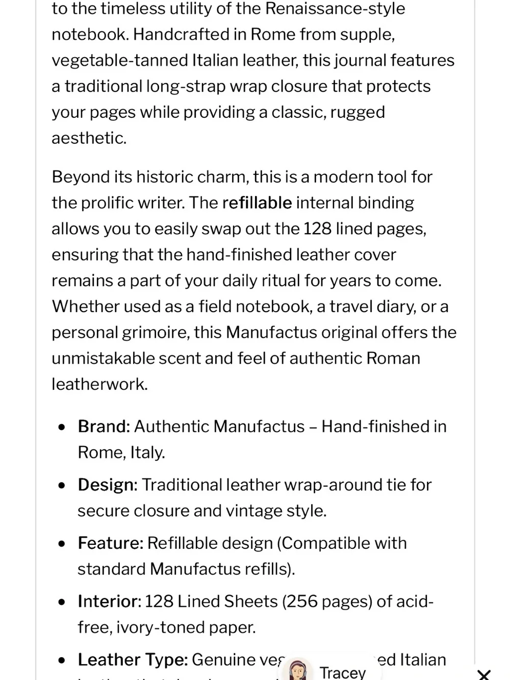 Hand-Stitched Brown Leather Wrap Journal